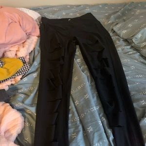 Patch ripped athletic pants